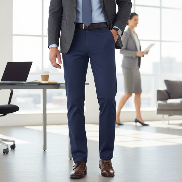 Men’s pants TimelessFlex Men’s High-Stretch Straight Fit Pants navy | 36x30 NWT - Picture 5 of 5